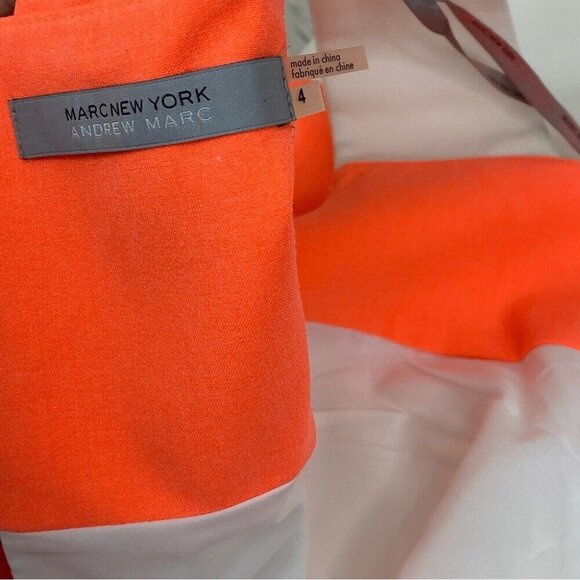 Andrew Marc Women's NWT Orange Striped‎ Bodycon Designer Resort Wear Dress 4/C34 - Picture 5 of 8